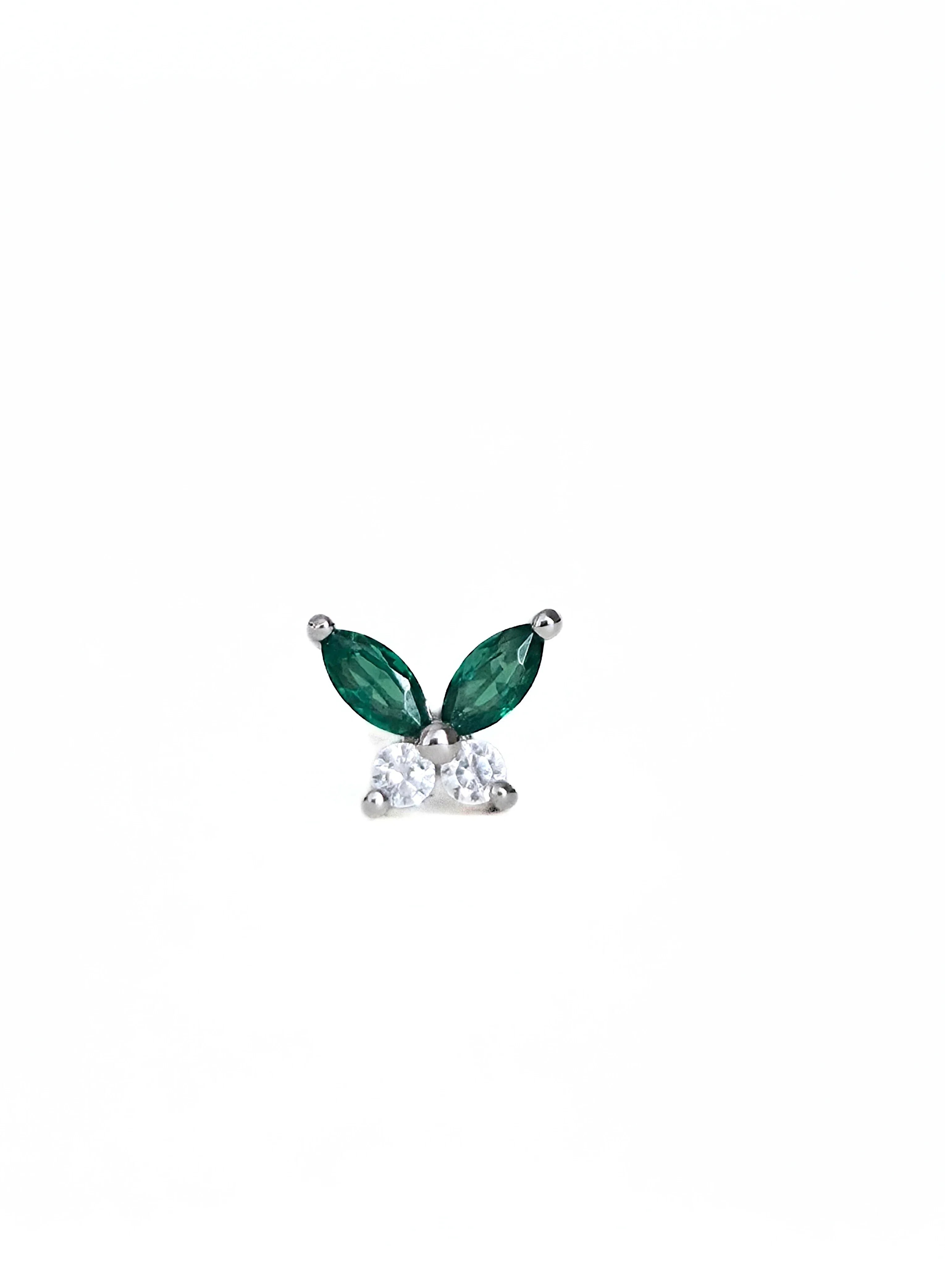 Petite Butterfly earrings, white background, front
