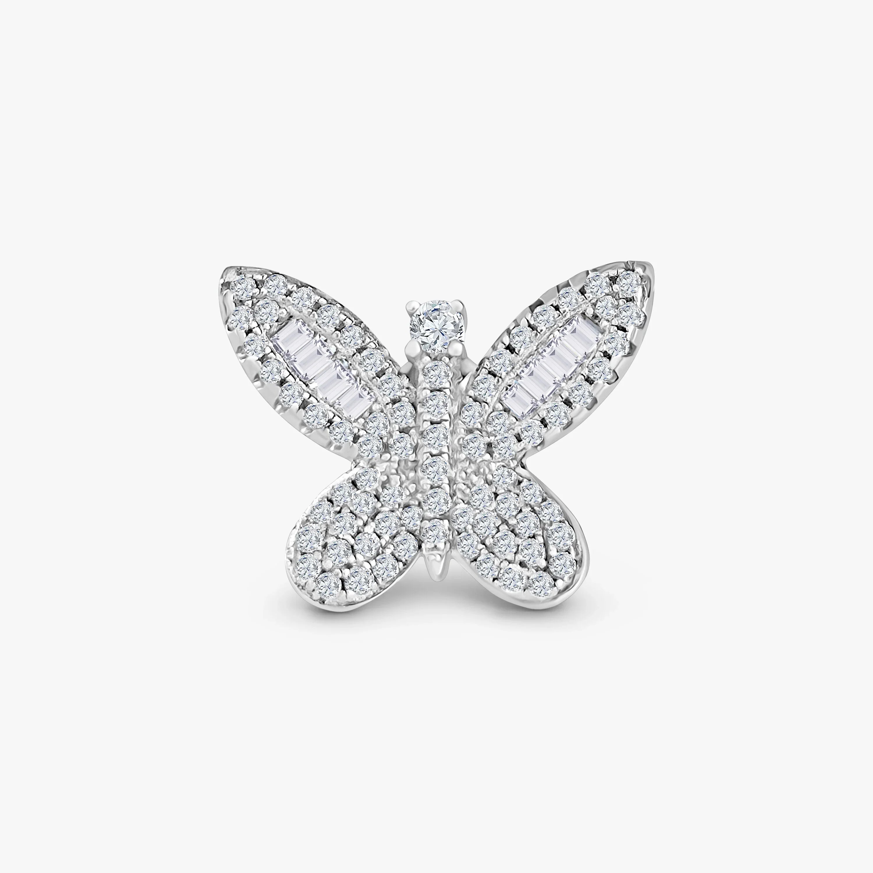Marwa Jewels butterfly-shaped diamond pendant with white gold setting and sparkling stones