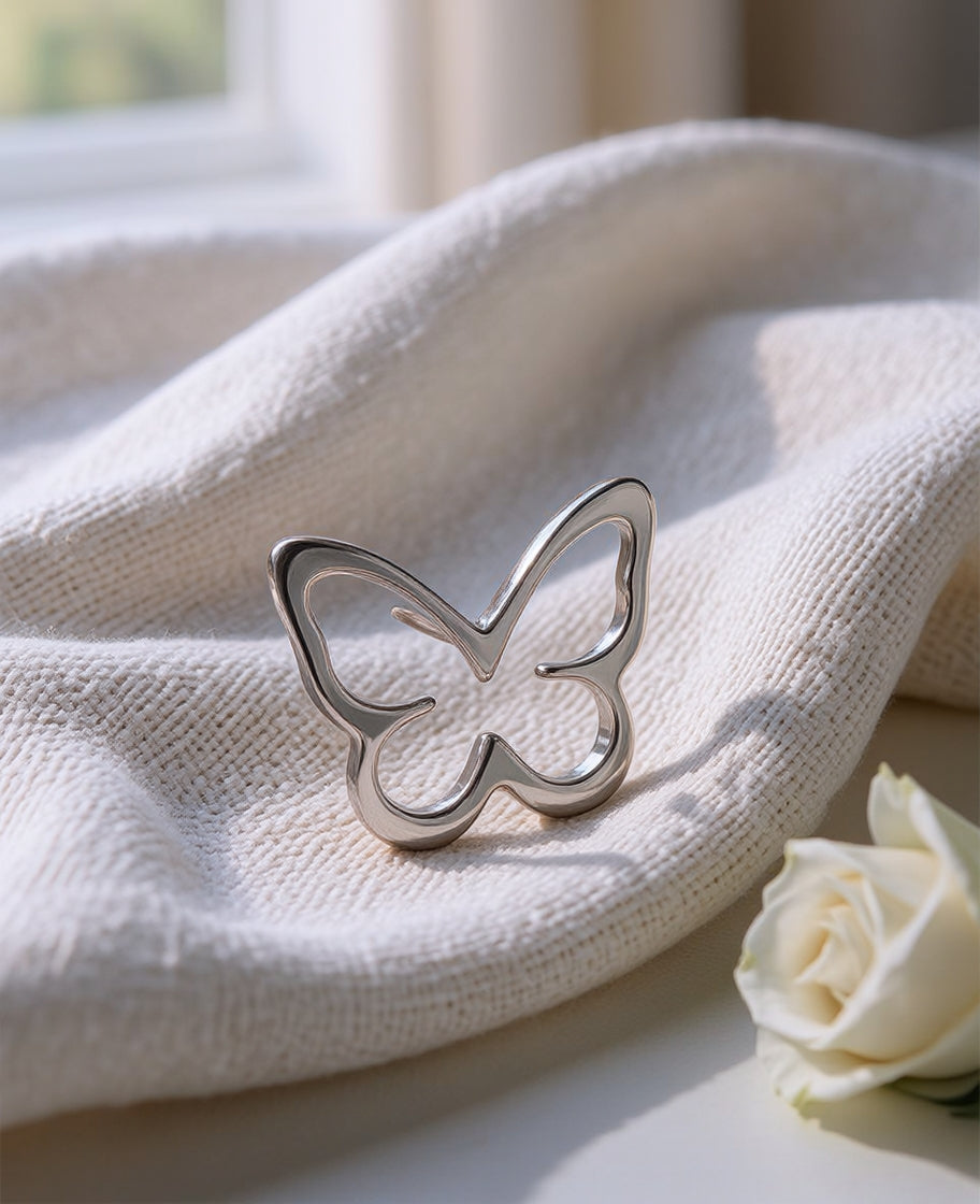 Open Butterfly Earrings | Silver