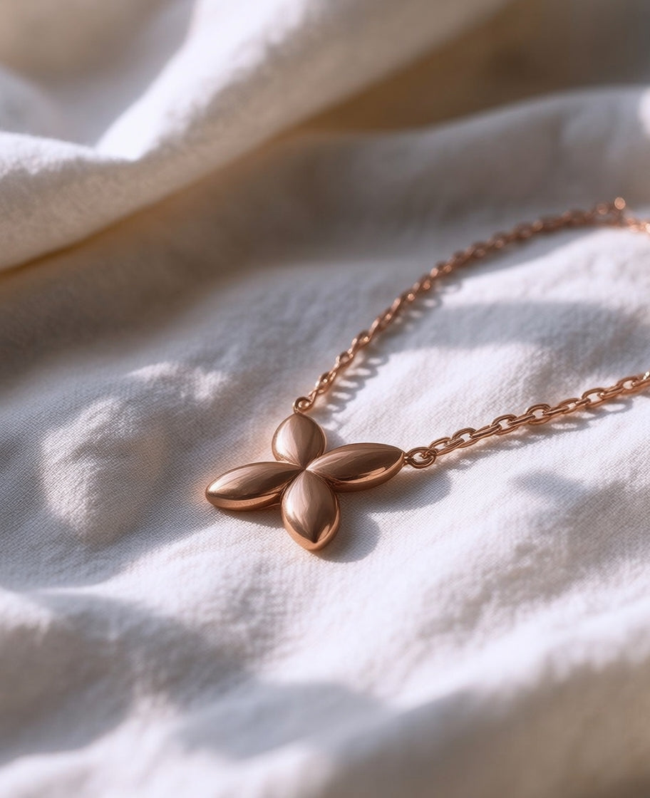 Minimalist Butterfly Necklace | Rose Gold