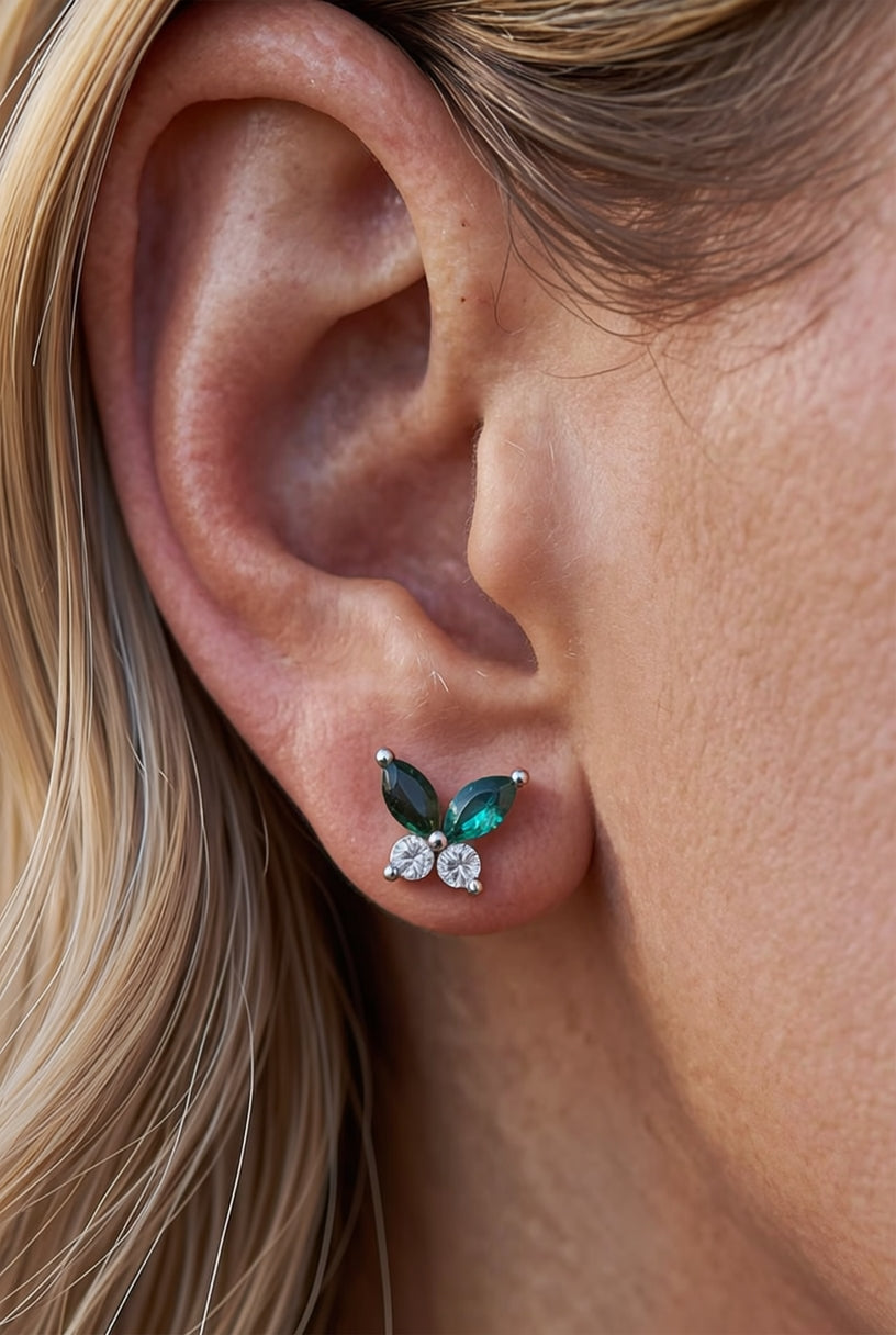 Petite Butterfly Earrings | Silver