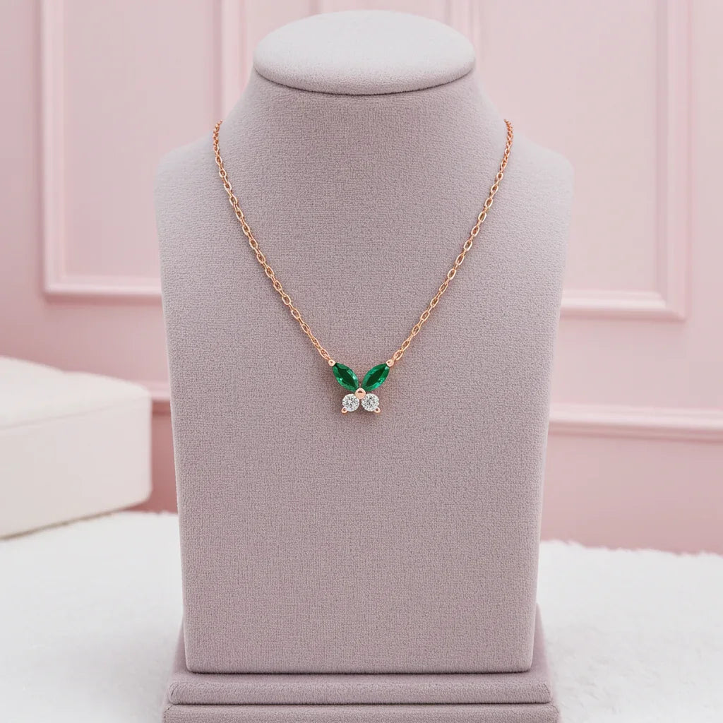 Petite Butterfly Necklace | Rose Gold
