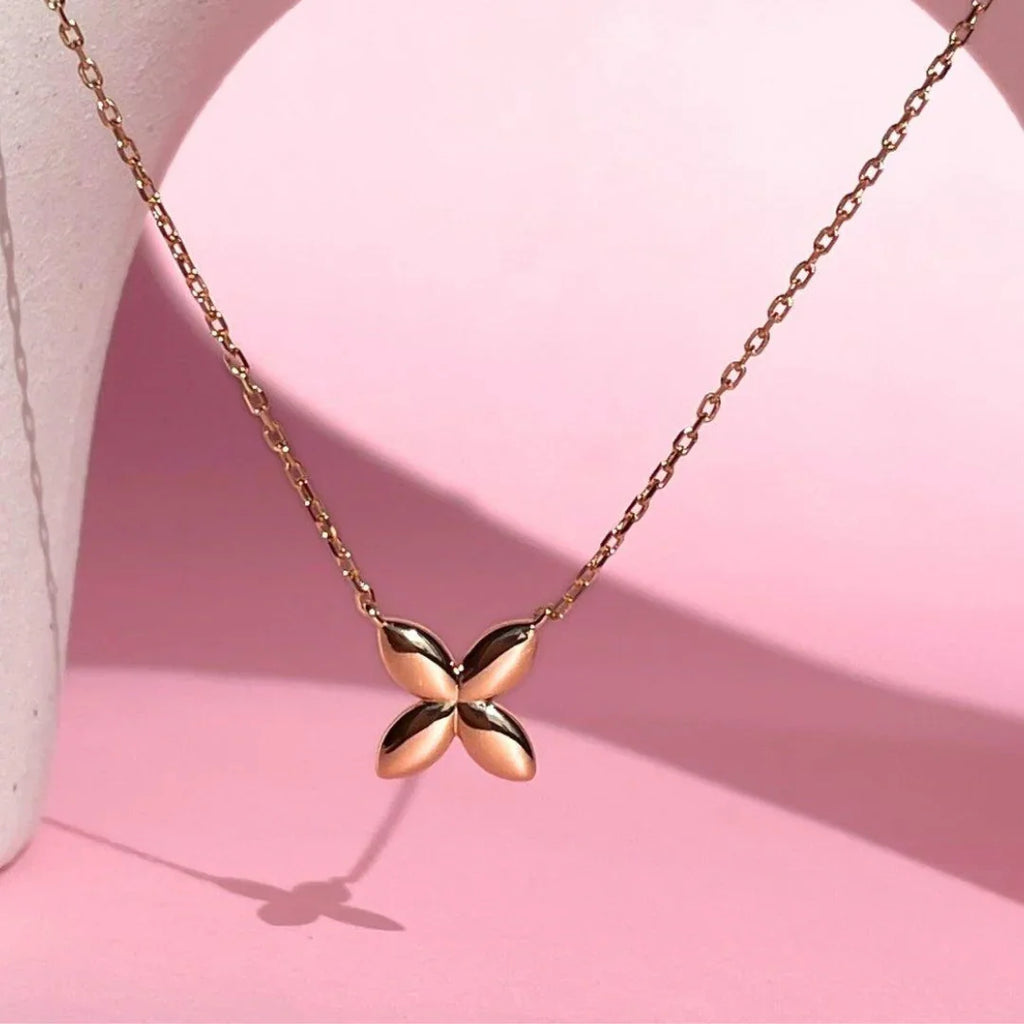 Minimalist Butterfly Necklace | Rose Gold - Marwa Jewels, front