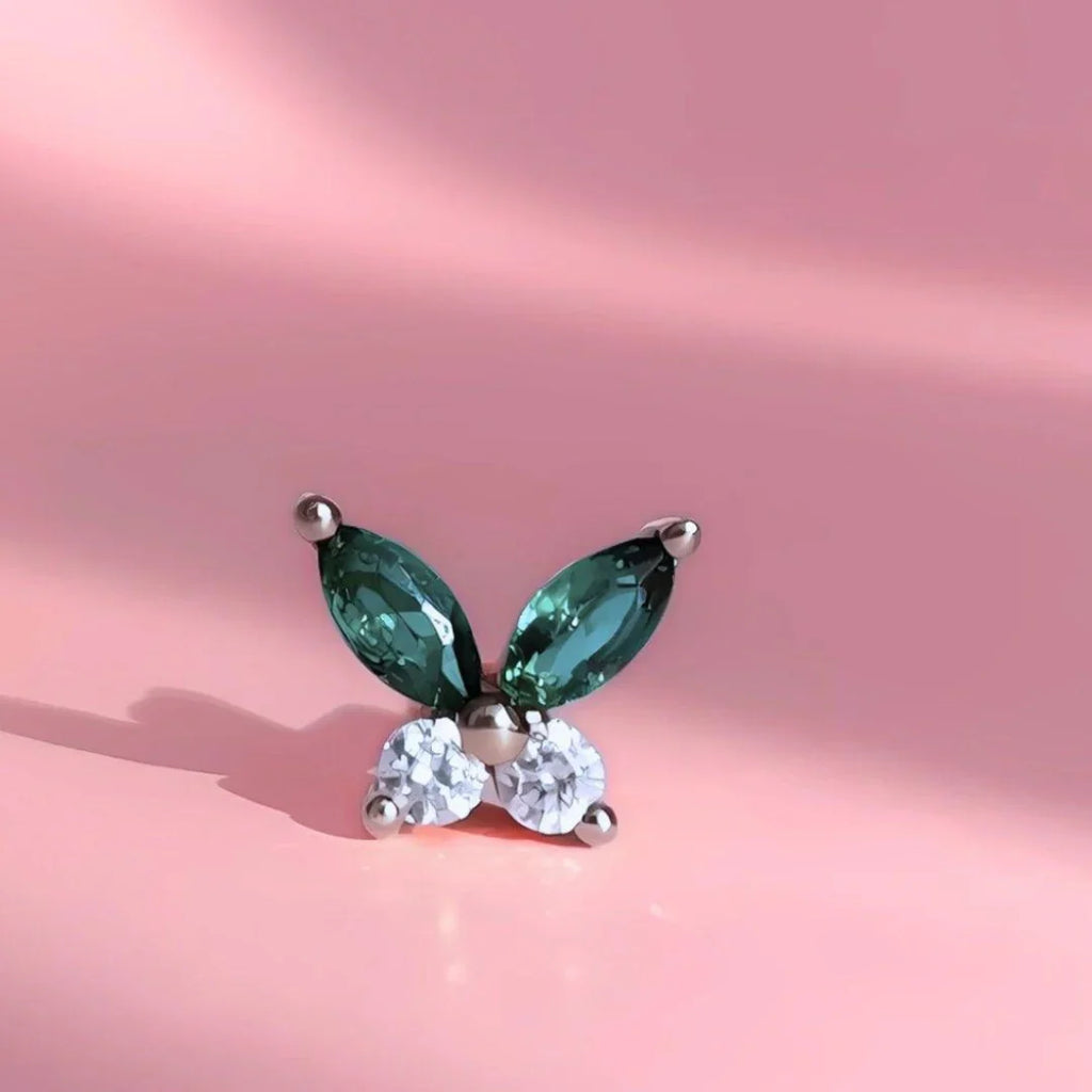 Petite Butterfly earrings, silver, front