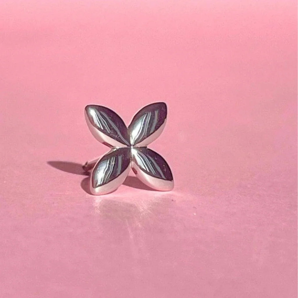 Minimalist Butterfly Earrings | Silver - Marwa Jewels, close up