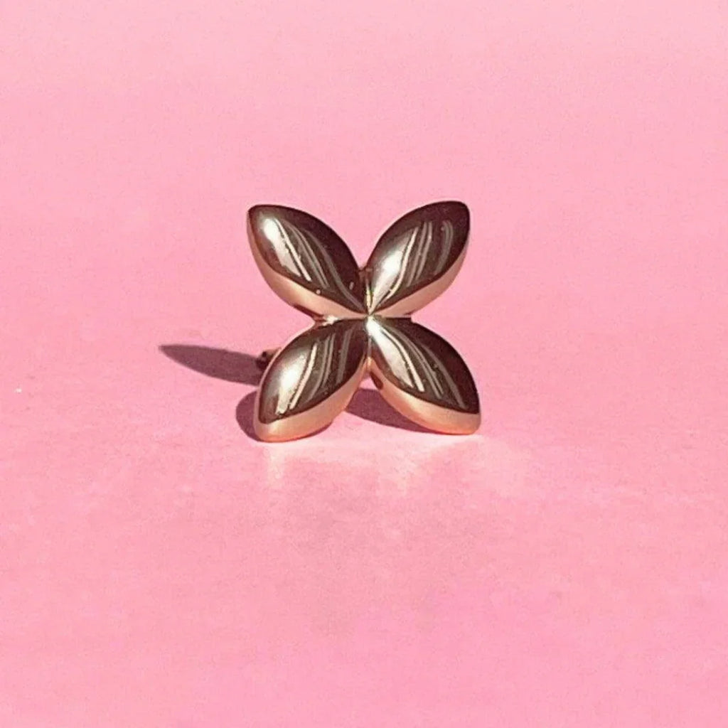 Minimalist Butterfly Earrings | Rose Gold - Marwa Jewels, front