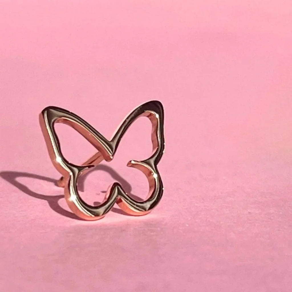 Open Butterfly Earrings | Rose Gold - Marwa Jewels