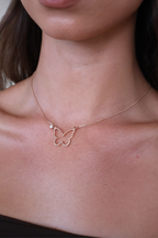 close up butterfly necklace