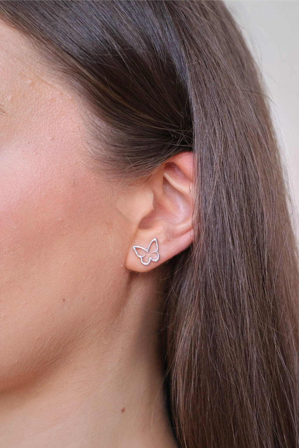 close up open butterfly earrings