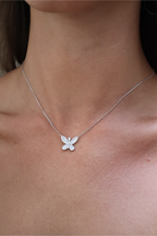 Shimmering Butterfly Necklace | Silver
