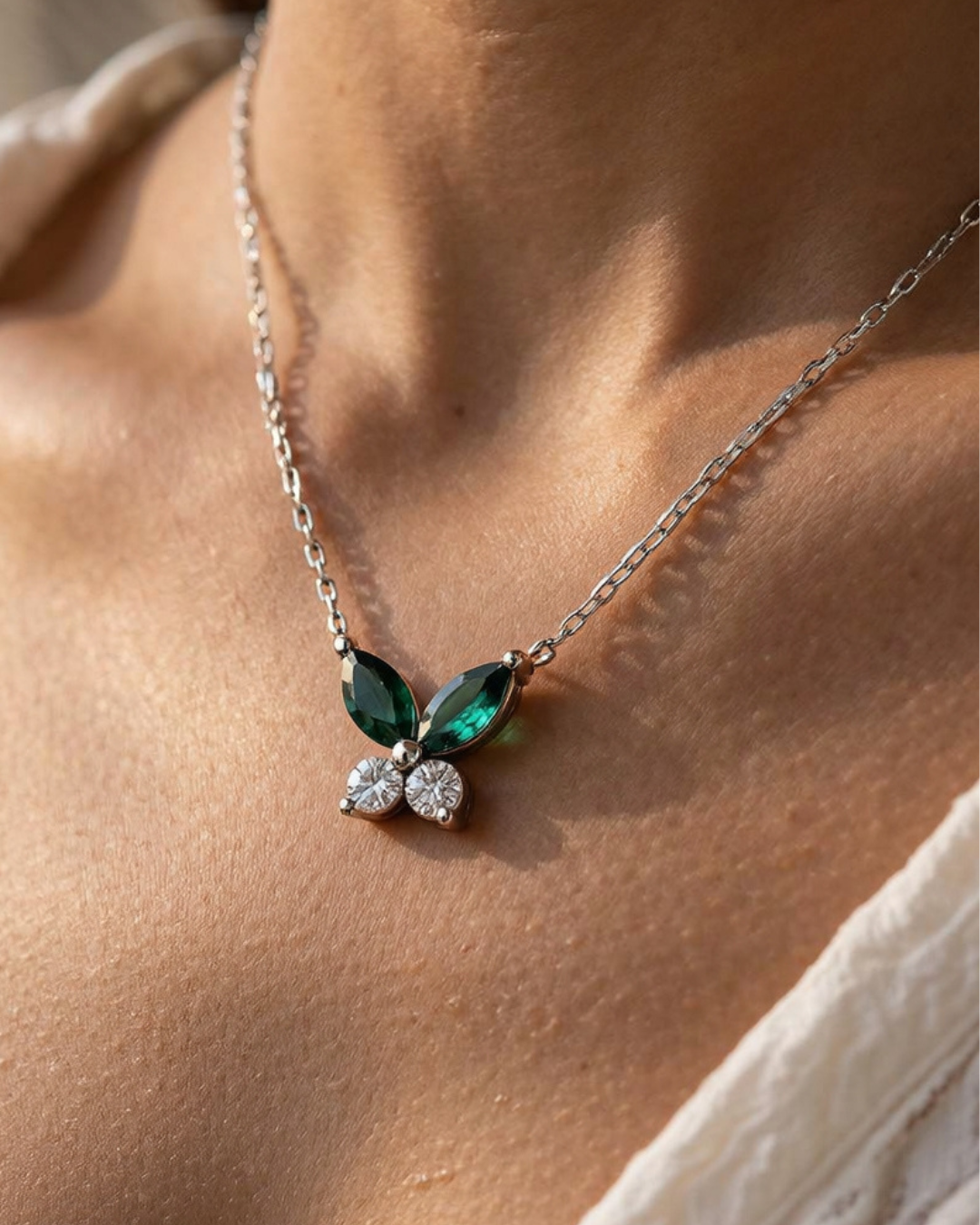Petite Butterfly Necklace | Silver