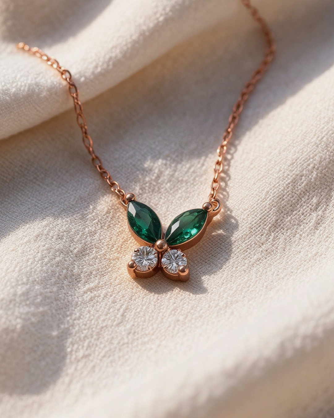 Petite Butterfly Necklace | Rose Gold