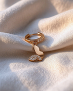 Chic Butterfly Huggie Drop Earrings | Rose Gold