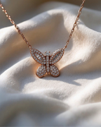Shimmering Butterfly Necklace |  Rose Gold