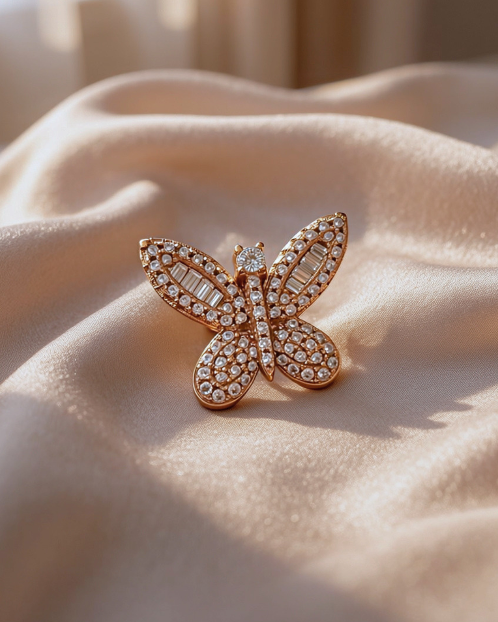 Shimmering Butterfly Earrings | Rose Gold