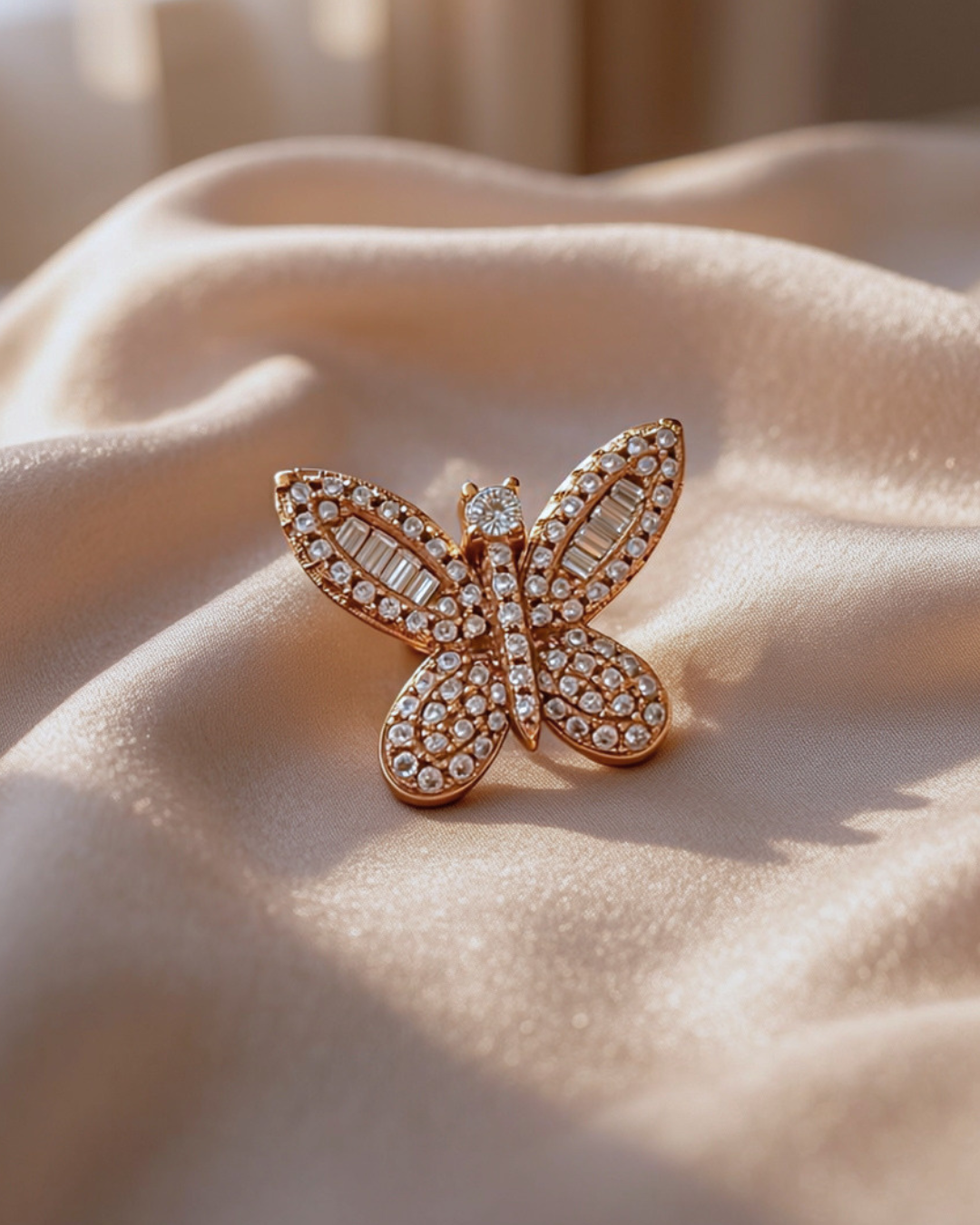 Shimmering Butterfly Earrings | Rose Gold