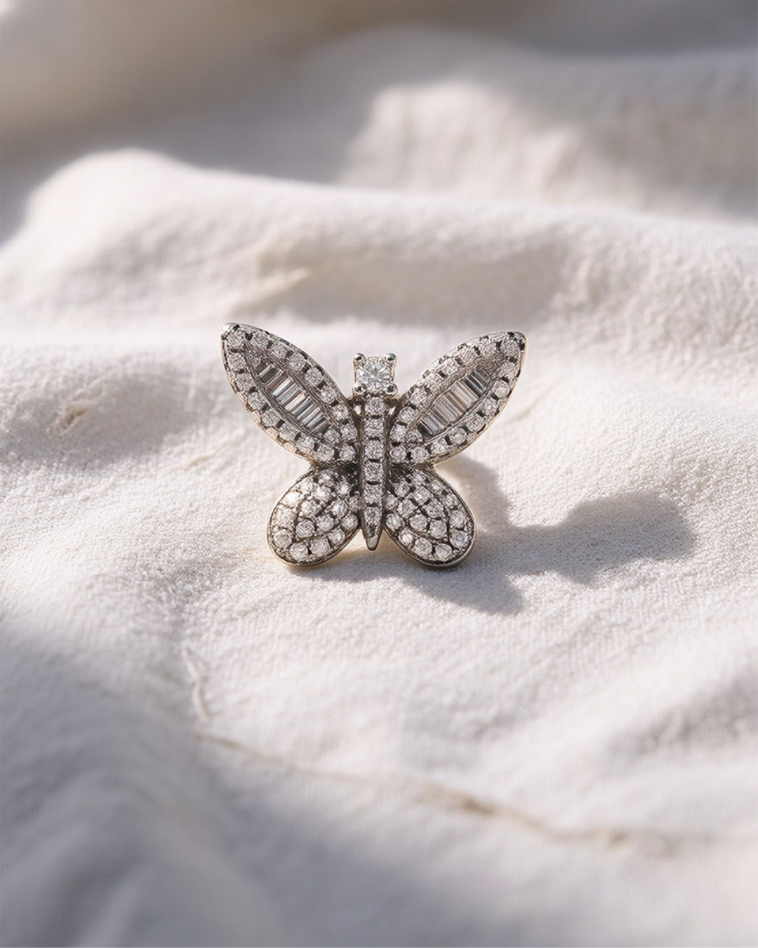 Shimmering Butterfly Earrings | Silver