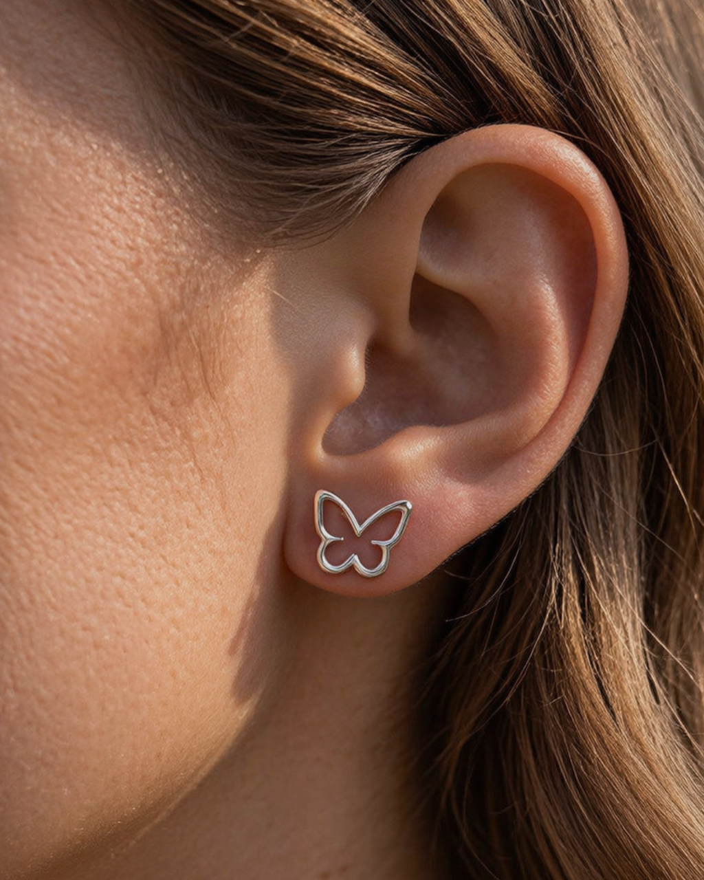 Open Butterfly Earrings | Silver