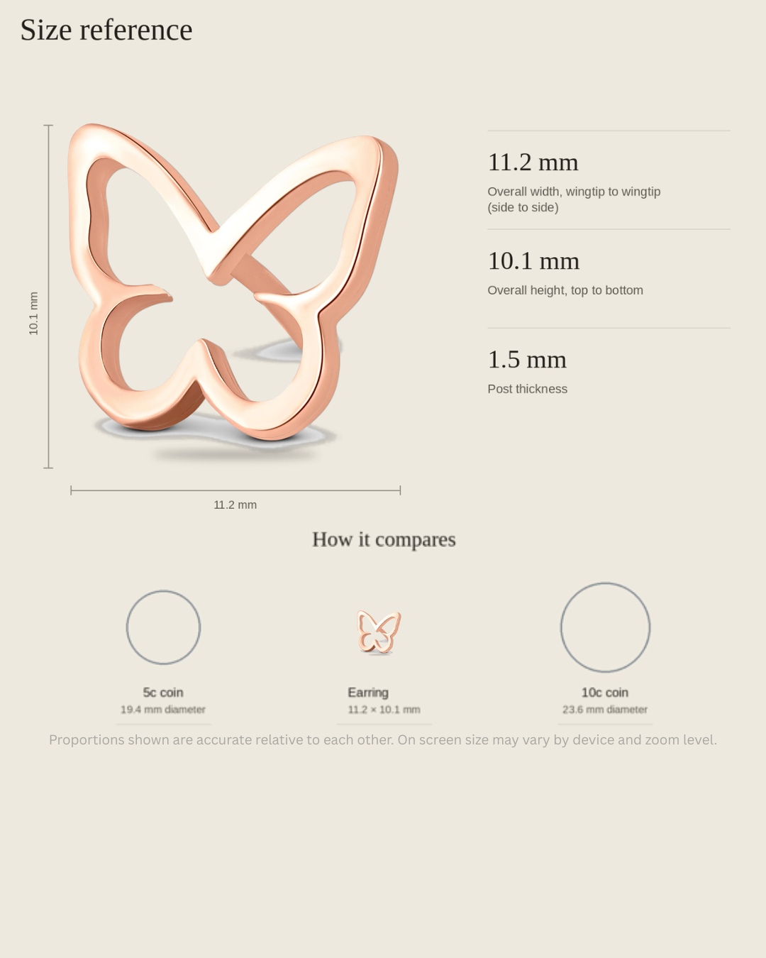 Open Butterfly Earrings | Rose Gold