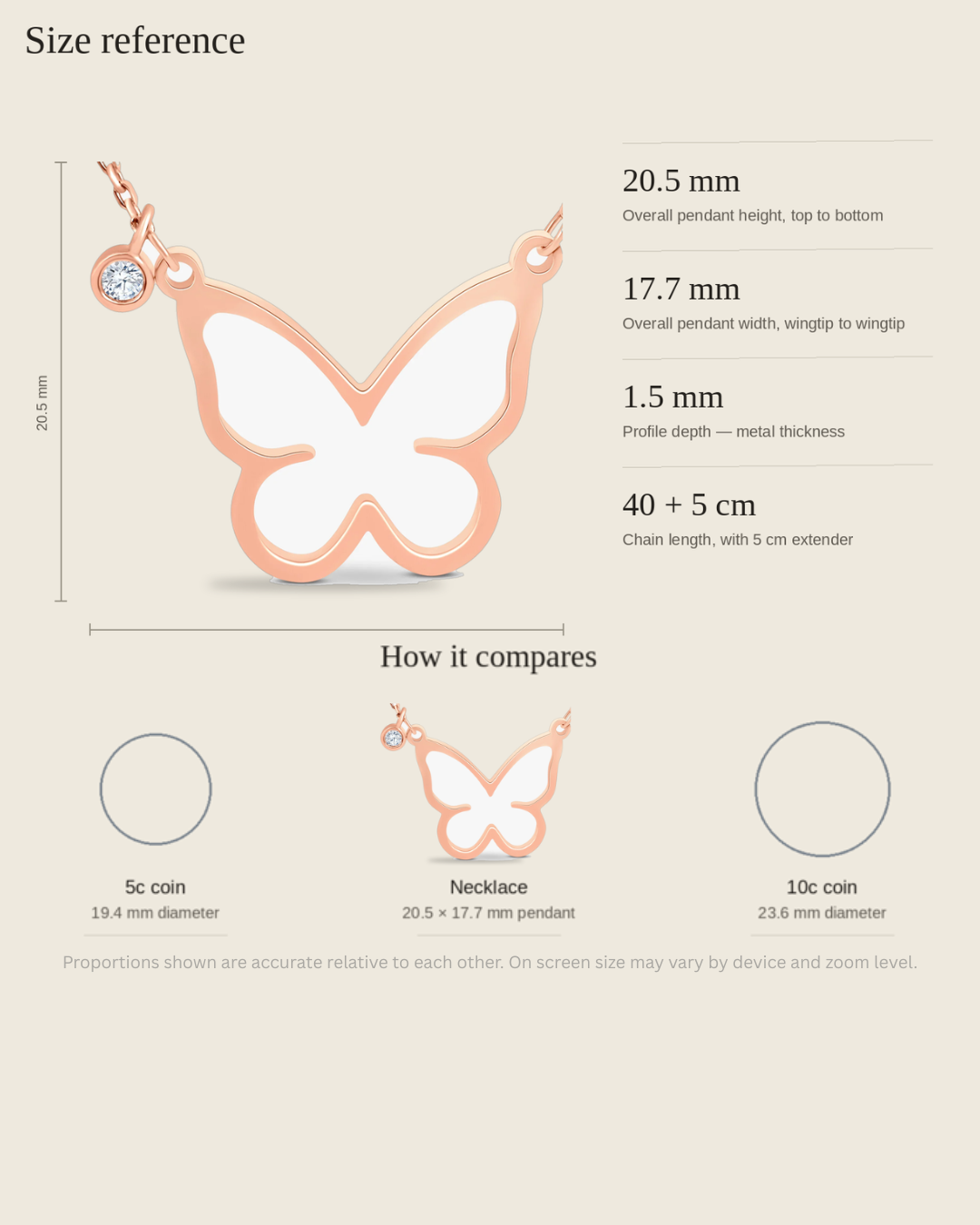 Open Butterfly Necklace | Rose Gold