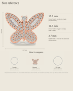 Shimmering Butterfly Earrings | Rose Gold