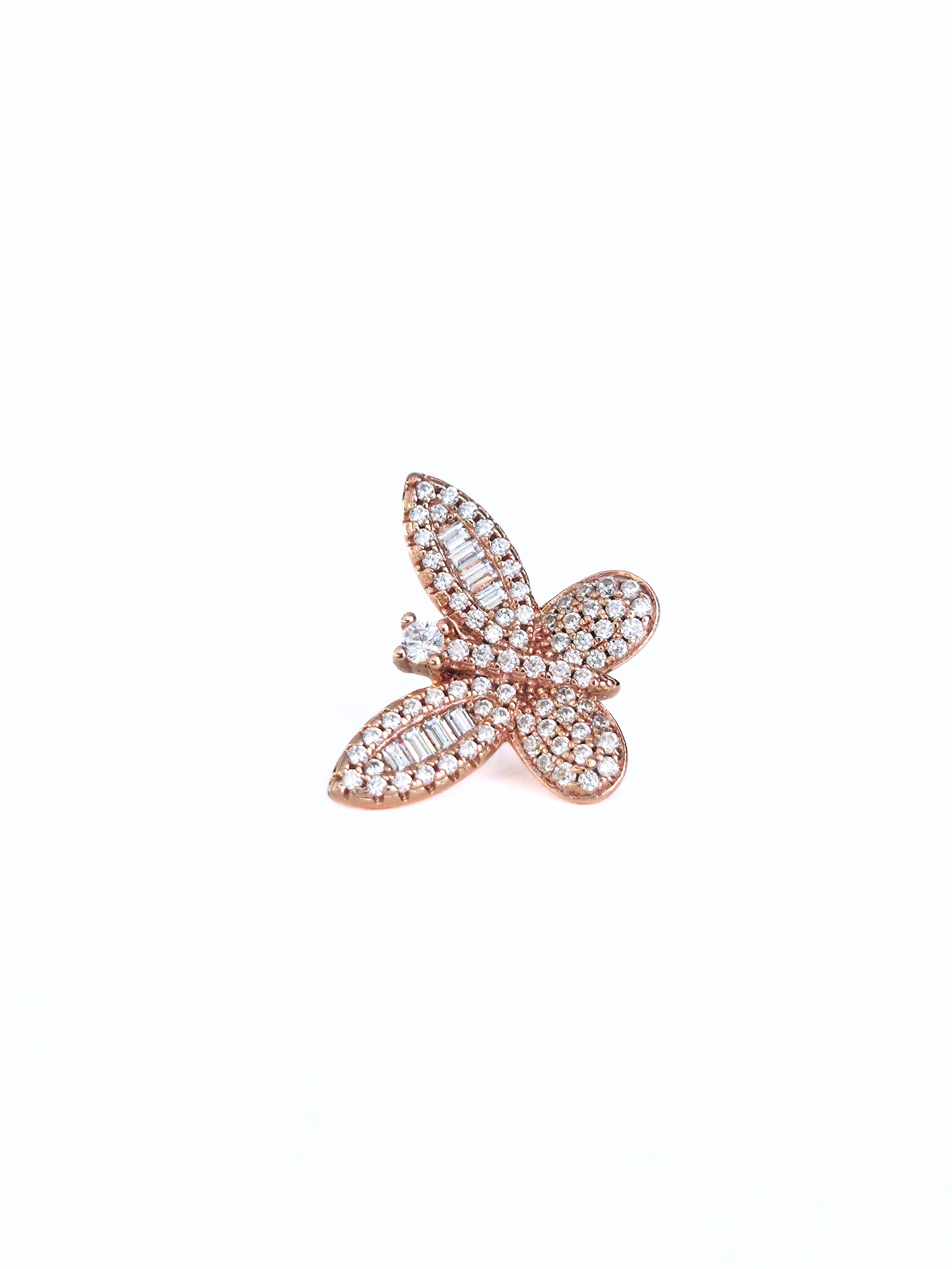 shimmering butterfly- shite background- rose gold front