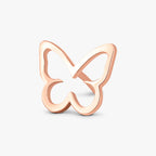 Rose gold butterfly-shaped open ring on white background from Marwa Jewels collection