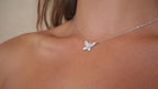 Shimmering Butterfly Necklace | Silver