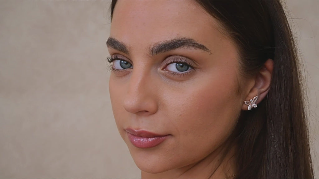 Shimmering Butterfly Earrings | Rose Gold