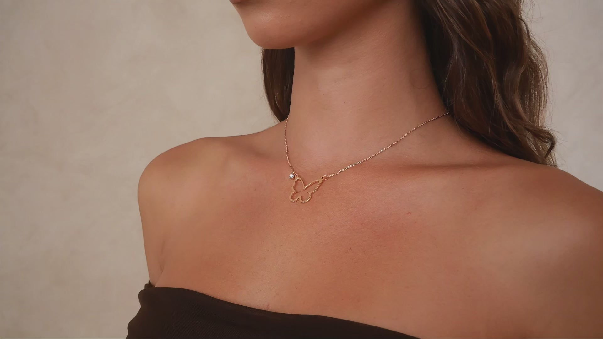 Open Butterfly Necklace | Rose Gold